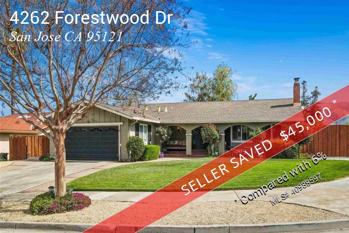 Sellers sold 4262 Forestwood Dr, San Jose, and saved $43,000 in broker fees